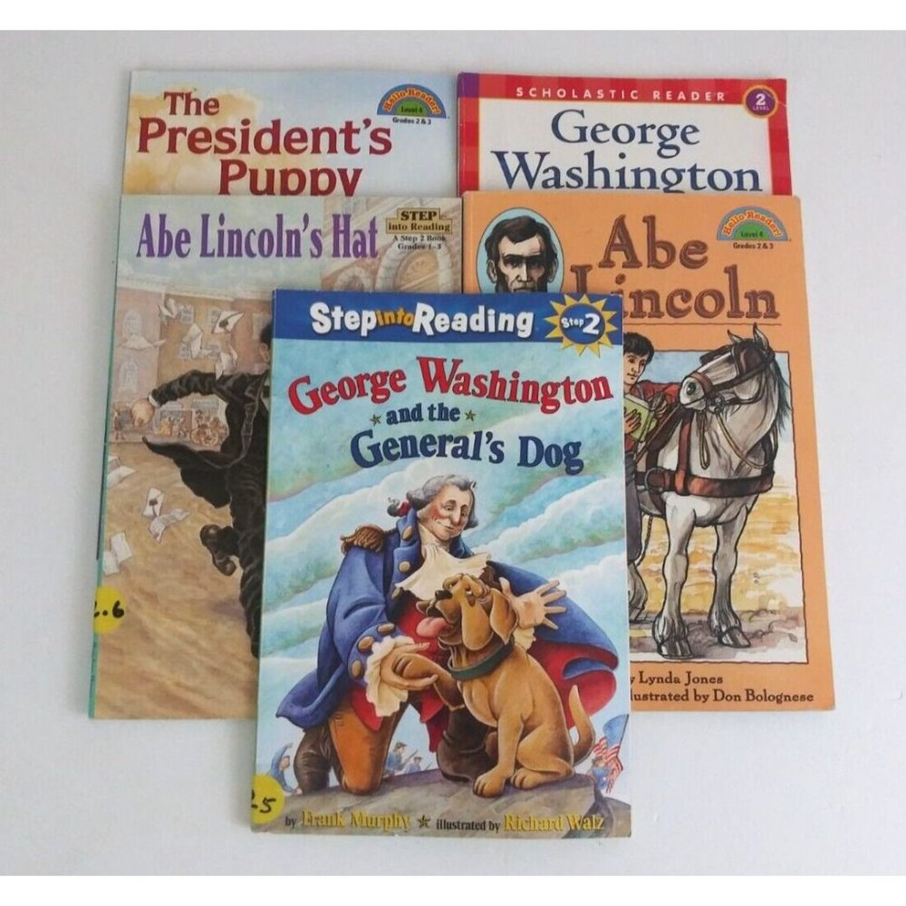 Lot of 5 Children's Learning To Read Presidential Non-Fiction Paperback Books